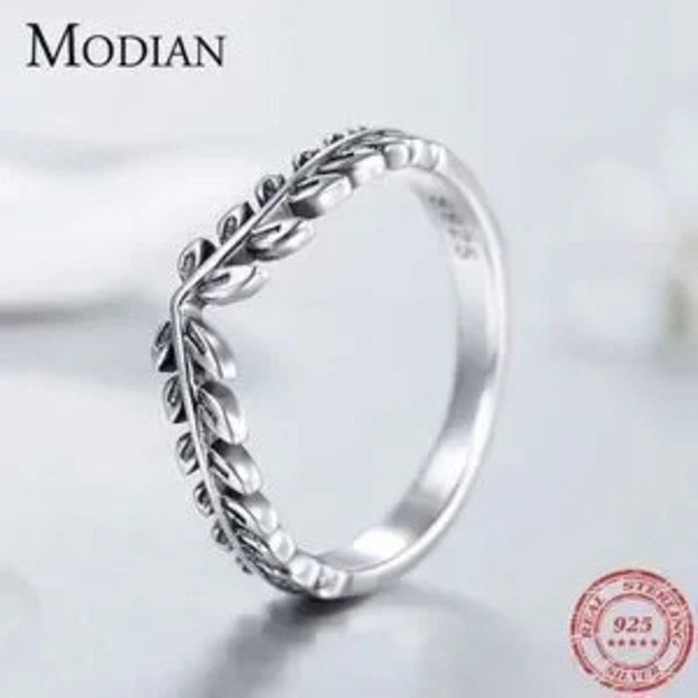 Sterling Silver Leaf Stackable Ring?size 6, 7, 8 - Picture 3 of 8